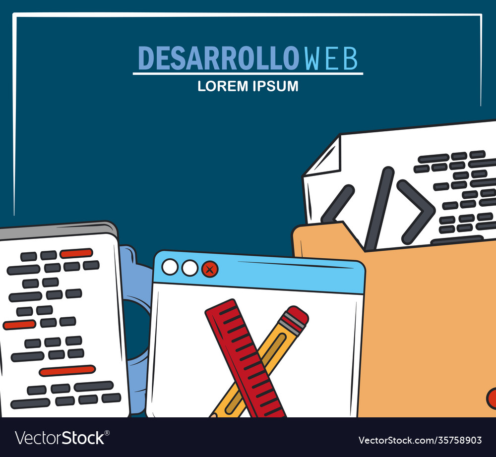 Web development creation digital software language Vector Image Web development creation digital software language
