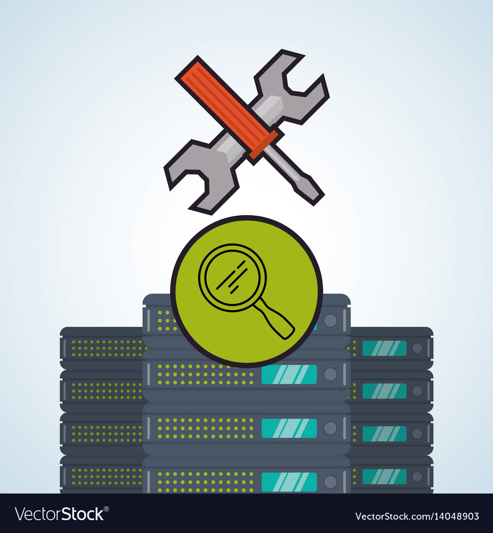 Web Hosting Design Rechenzentrum Icon isolieren