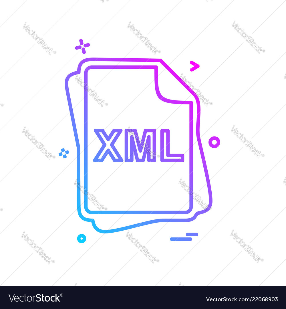 Xml file type icon design vector image Xml file type icon design