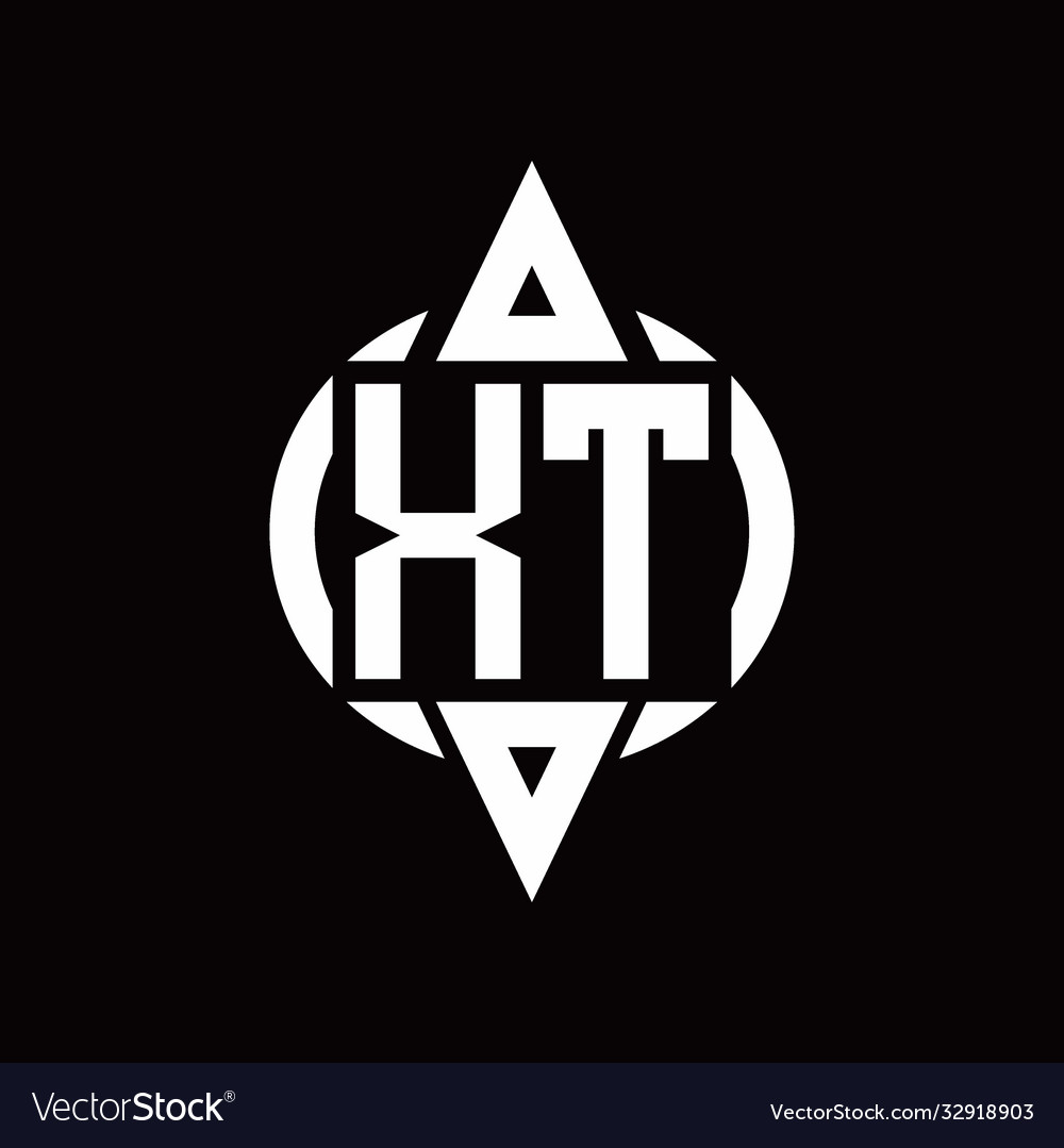 Xt logo with circle rounded combine triangle top