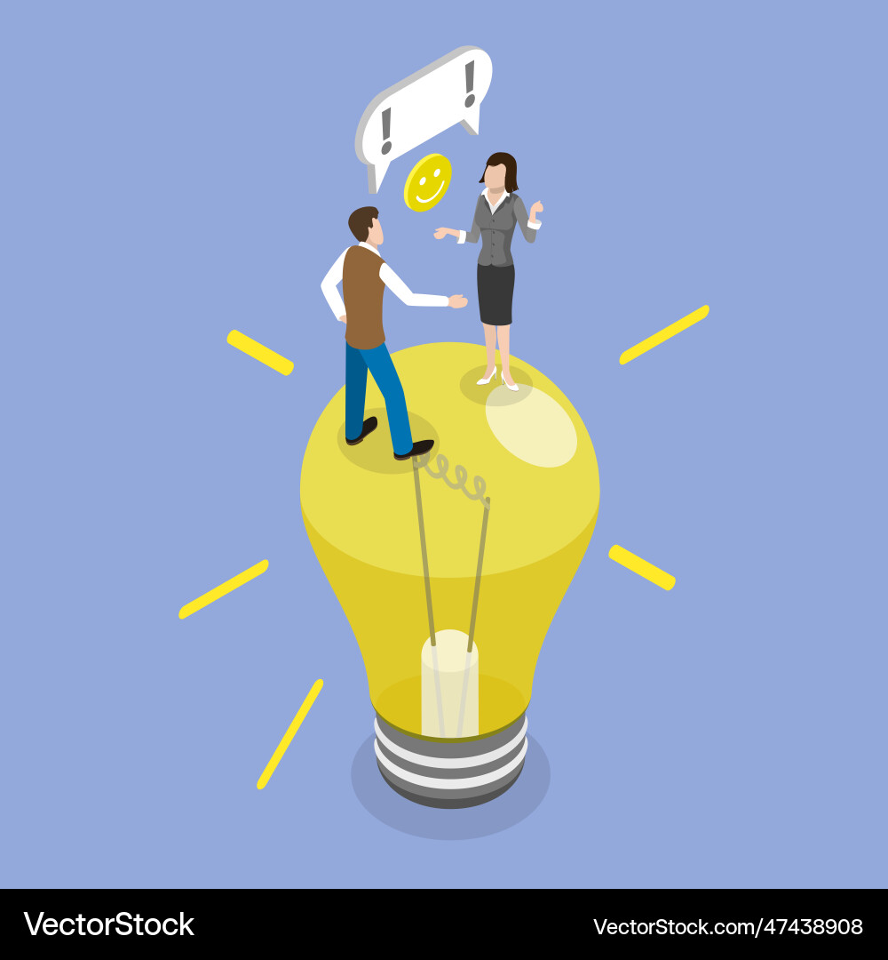 3d isometric flat conceptual Royalty Free Vector Image