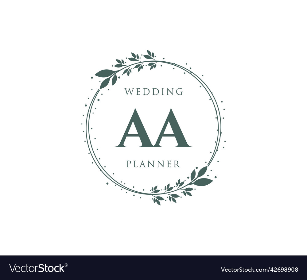 Aa initials letter wedding monogram logos Vector Image