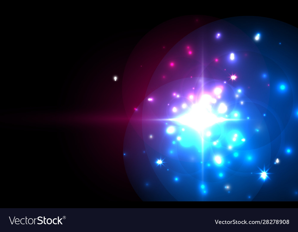 Abstract blue neon star background for celebration