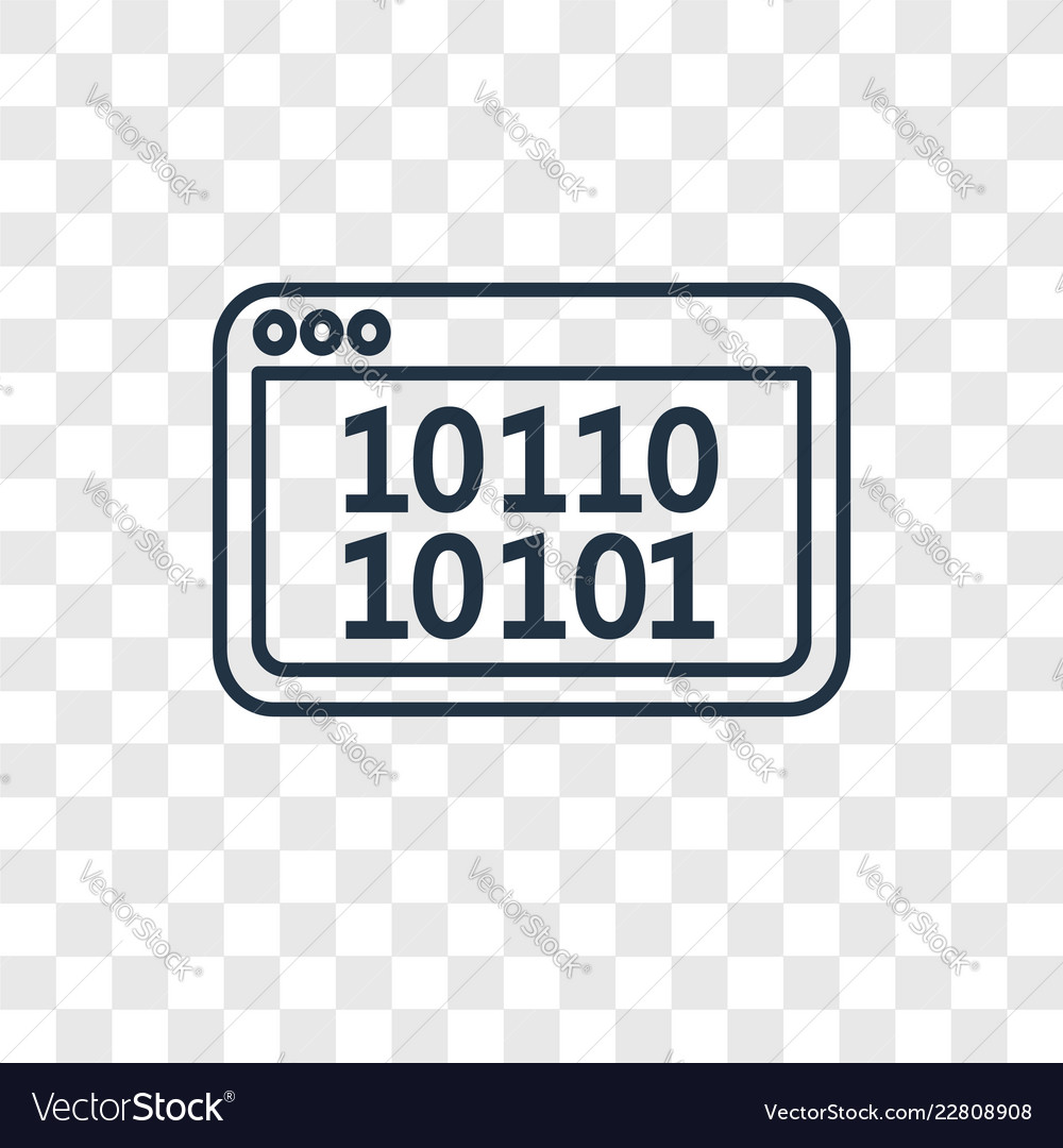 Binary code concept linear icon isolated vector image Binary code concept linear icon isolated