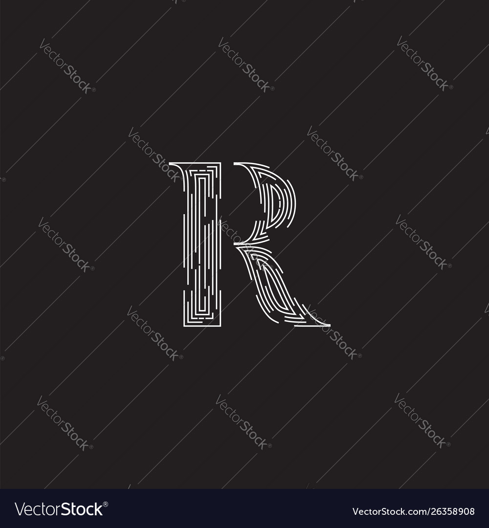 Elegant character from a fontset made dashed vector image Elegant character from a fontset made dashed