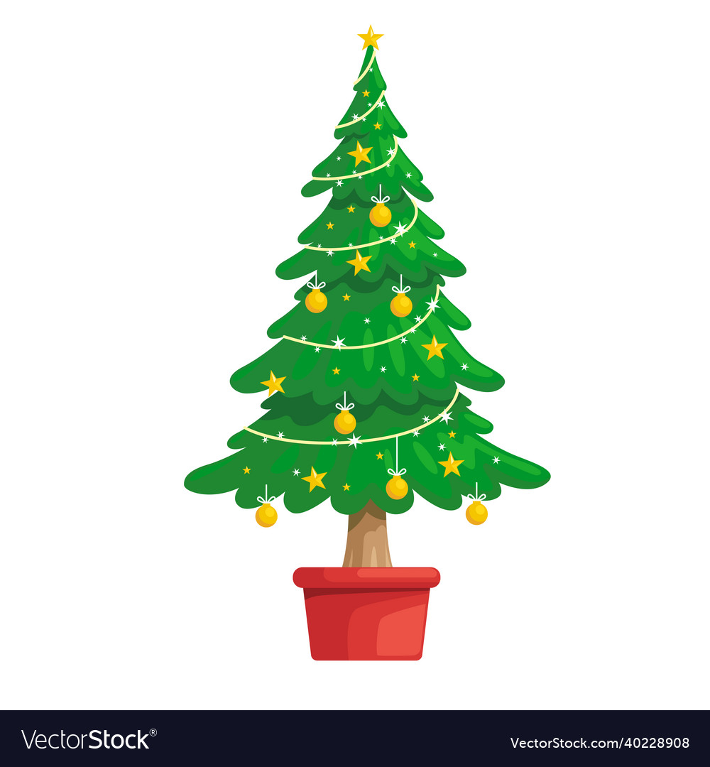 Festive Christmas Tree in Pot