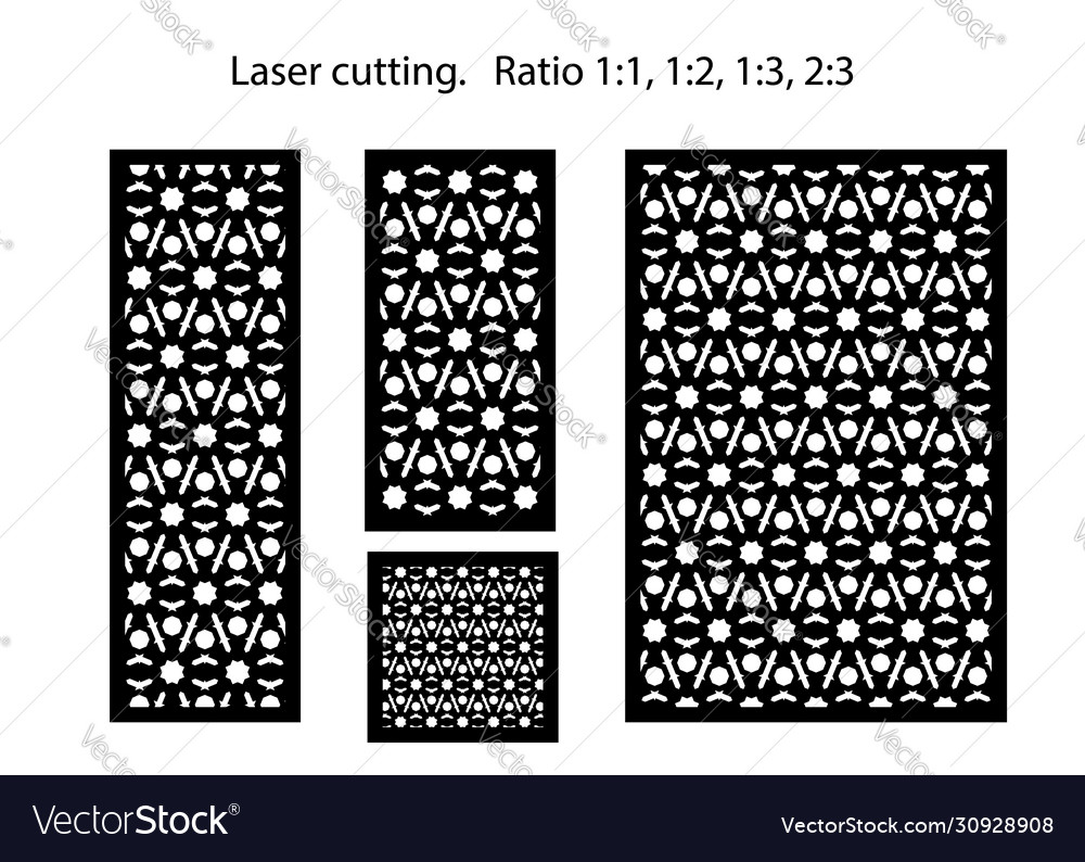 Room devider patterns set decorative vector image Room devider patterns set decorative