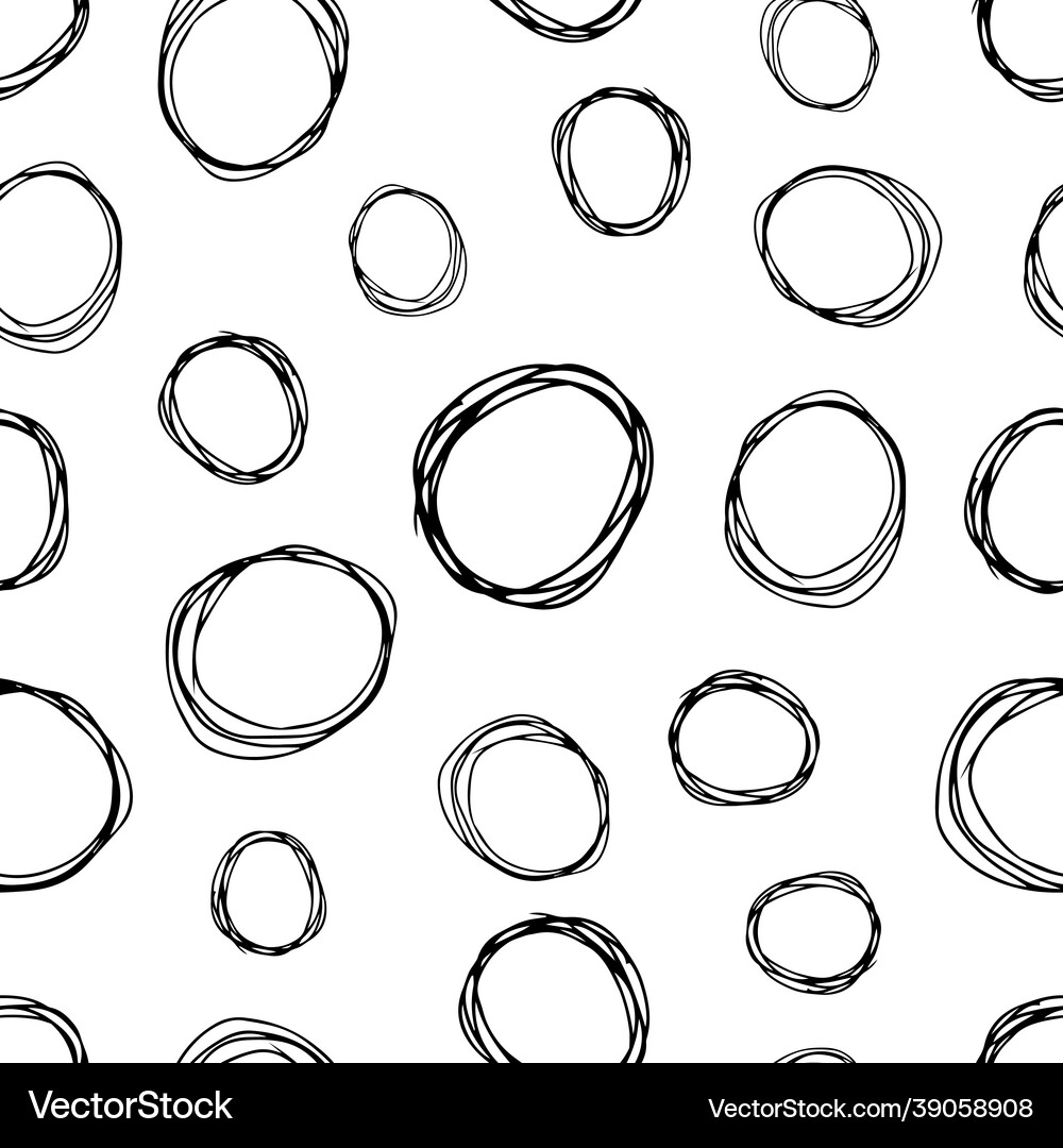 Seamless pattern with sketch circles shape Vector Image