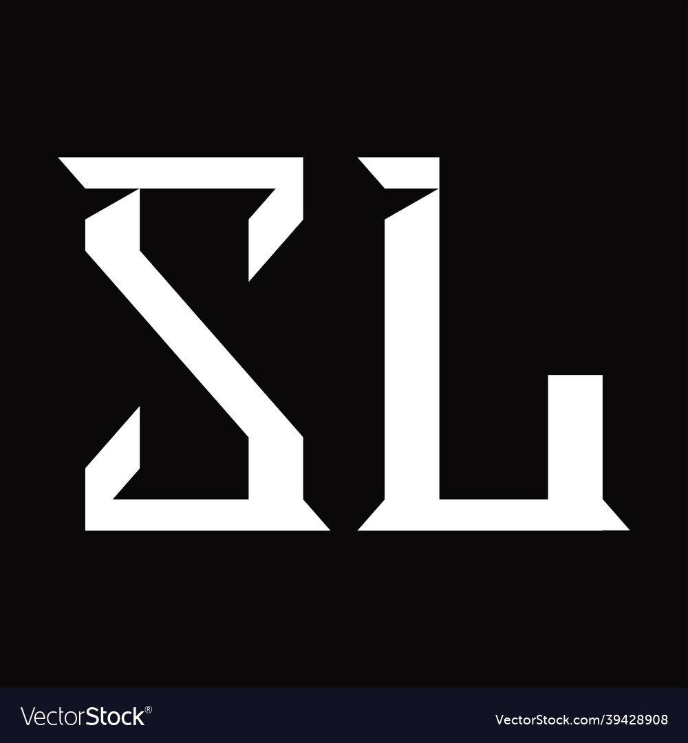 Sl logo monogram with slice shape design template