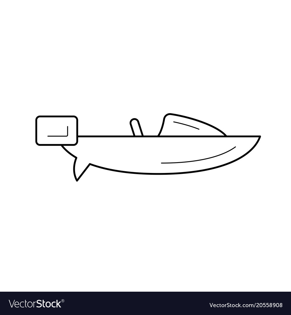 Speed boat line icon Royalty Free Vector Image