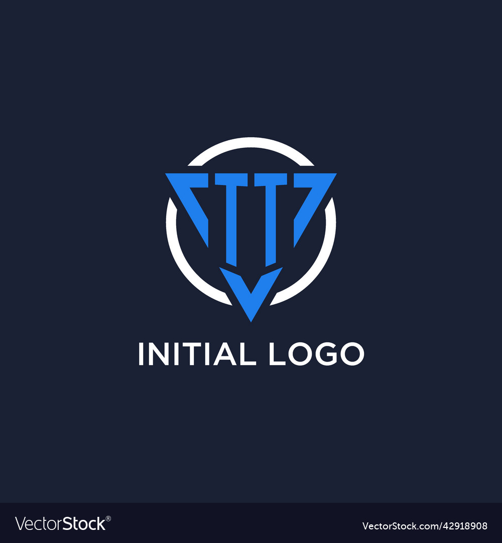 Tt monogram logo with triangle shape and circle