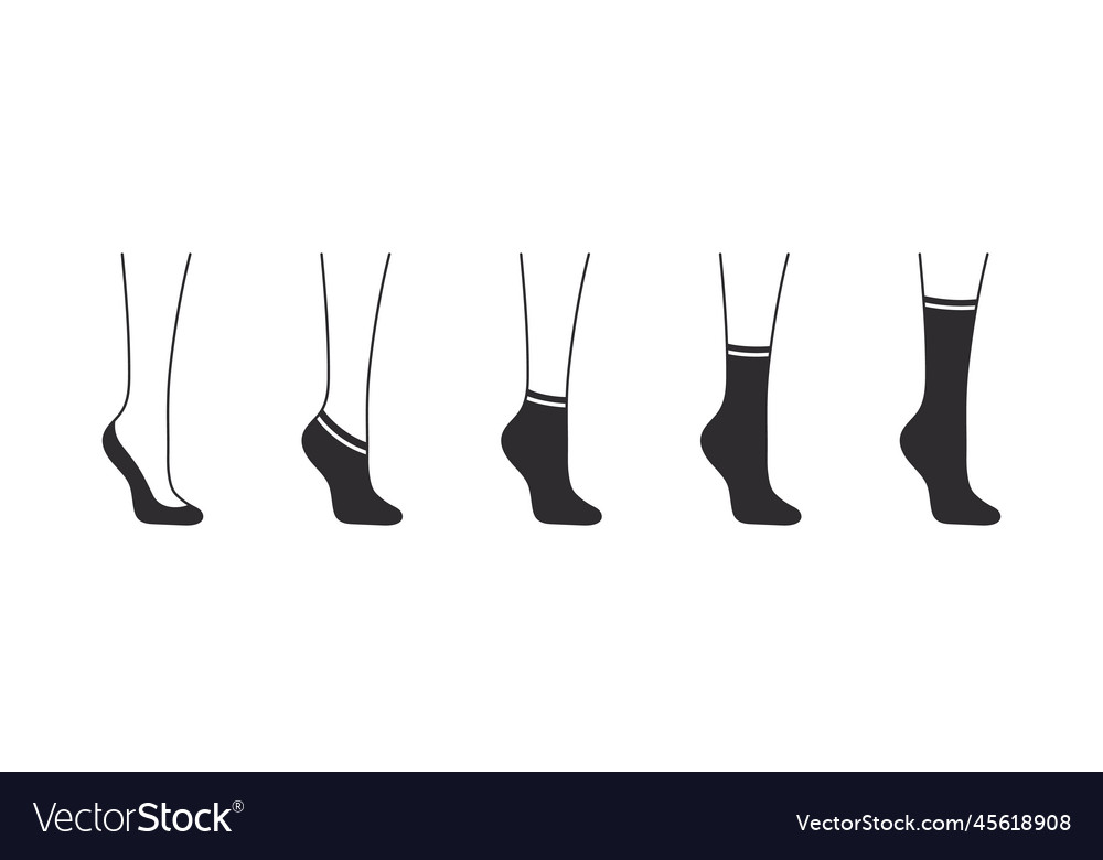 Types of socks set with various forms