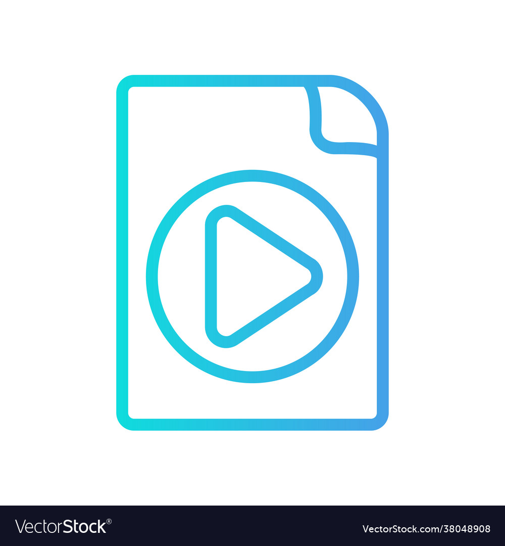 Video file icon in gradient style about vector image Video file icon in gradient style about