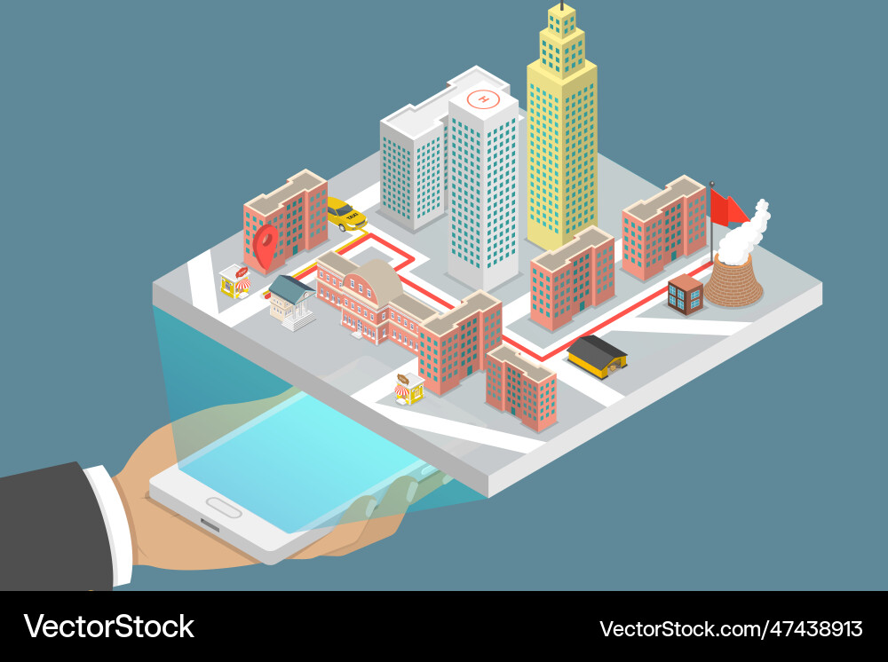 3d isometric flat conceptual Royalty Free Vector Image