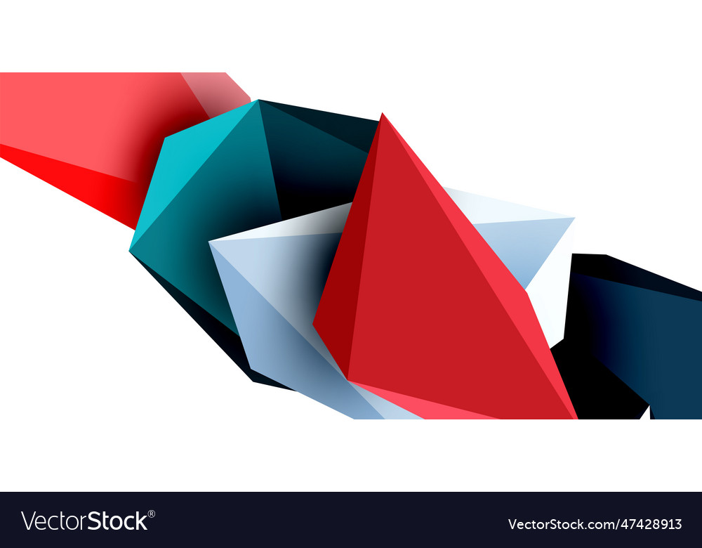 3d low poly triangle design elements Royalty Free Vector