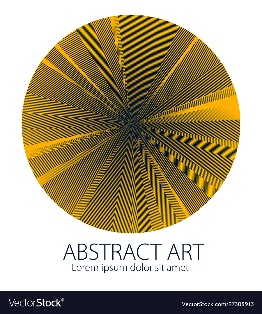 Abstraction art linear textured element in round