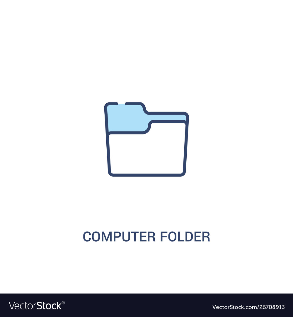 Computer folder concept 2 colored icon simple