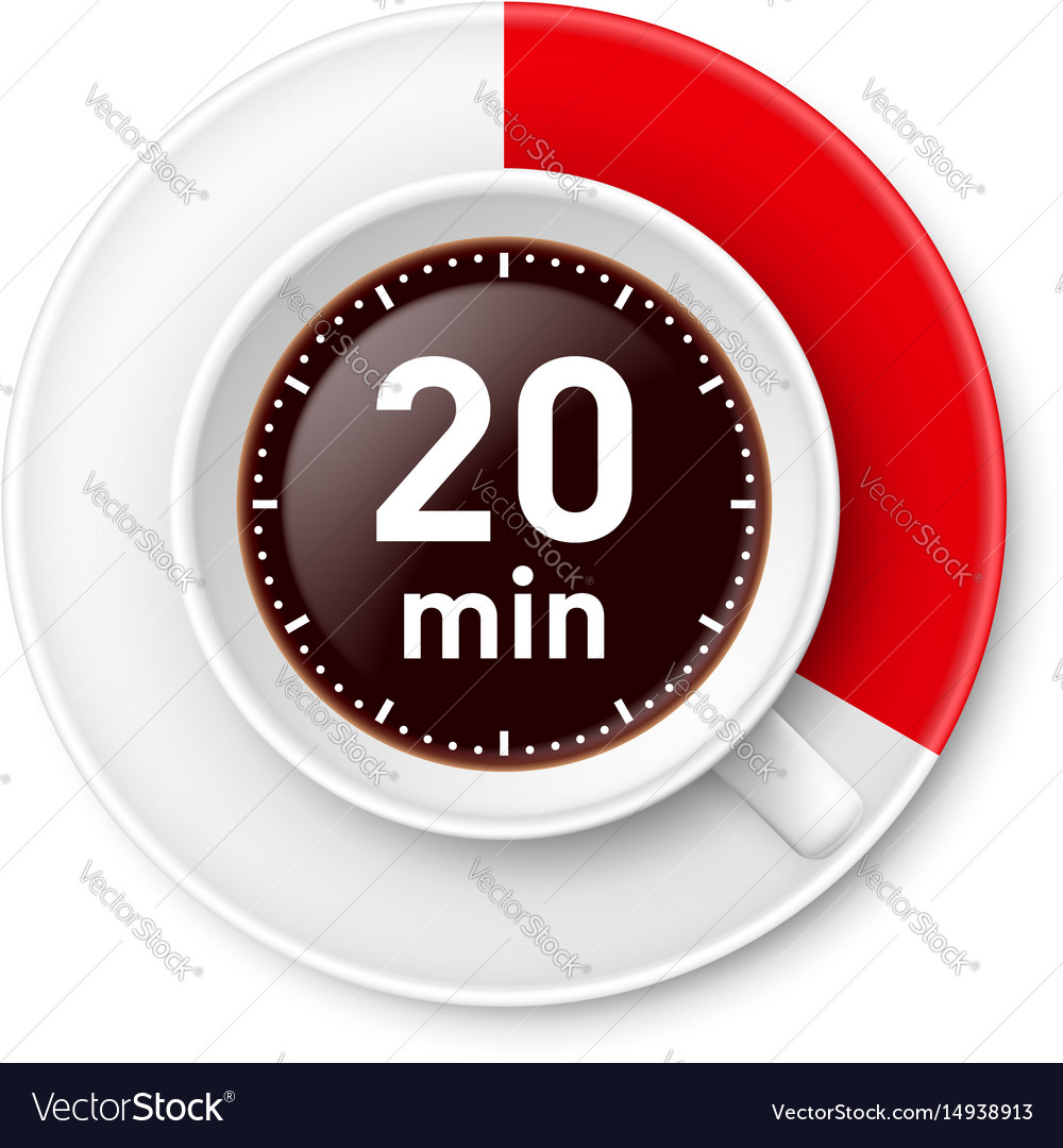 Cup of coffee with time limit for break twenty