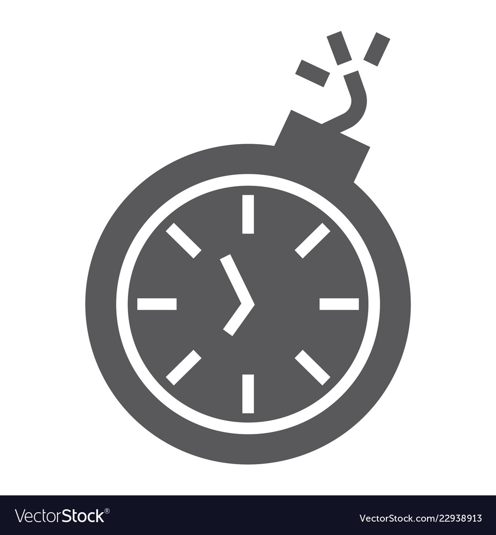 Deadline glyph icon time and clock stopwatch