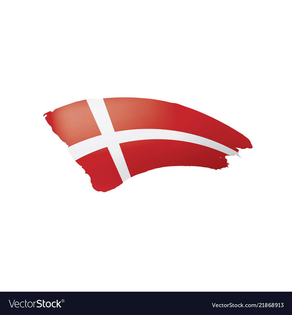 Denmark flag on a white