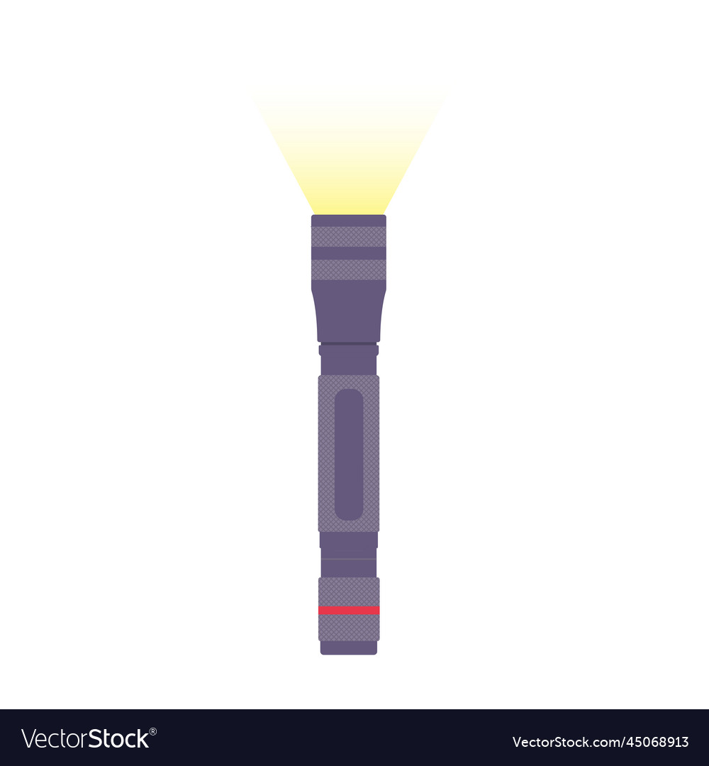 Flashlight flat clean icon design element vector image Flashlight flat clean icon design element