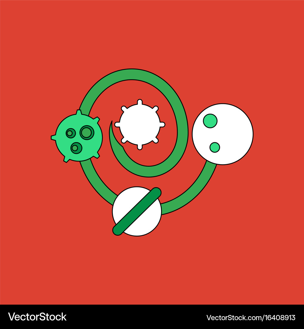 Flat icon design collection solar system Vector Image