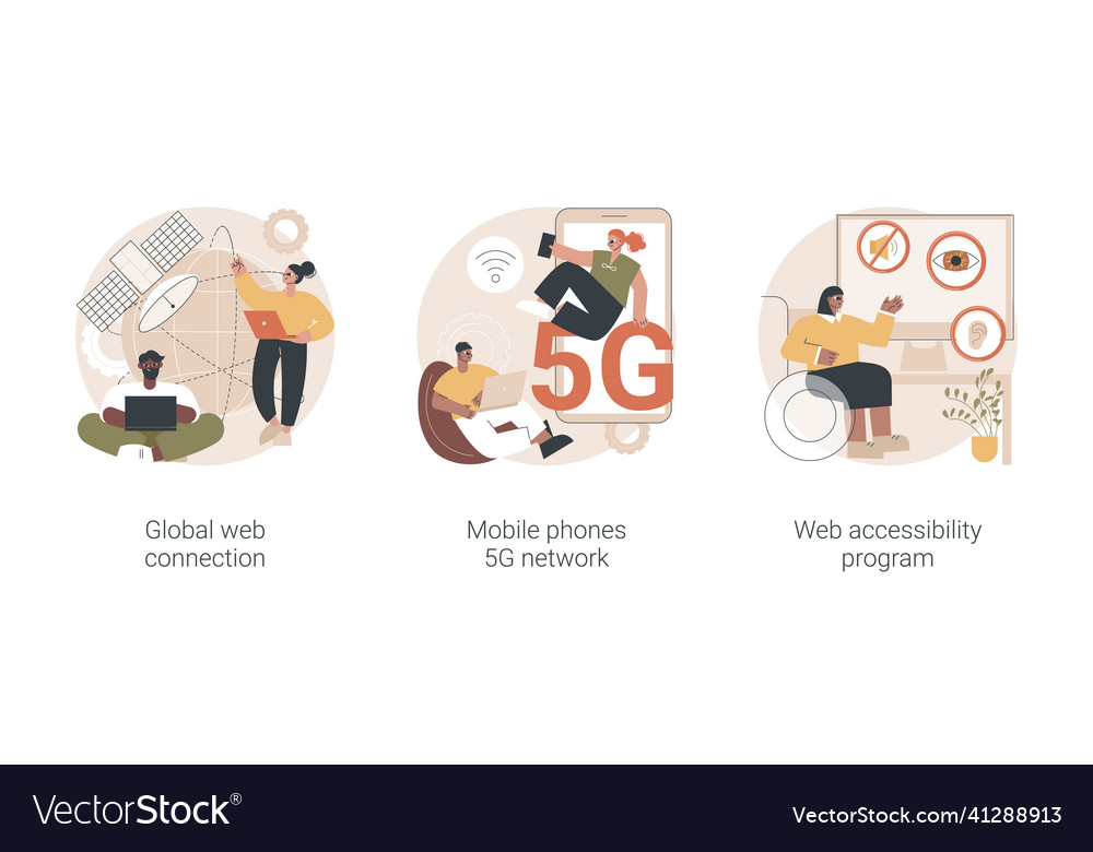 Global network communication abstract concept vector image Global network communication abstract concept