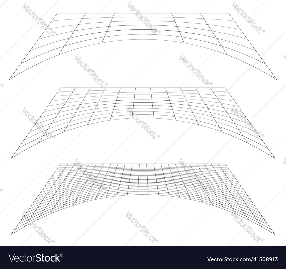 Graticule grid mesh plane with deform distortion vector image Graticule grid mesh plane with deform distortion