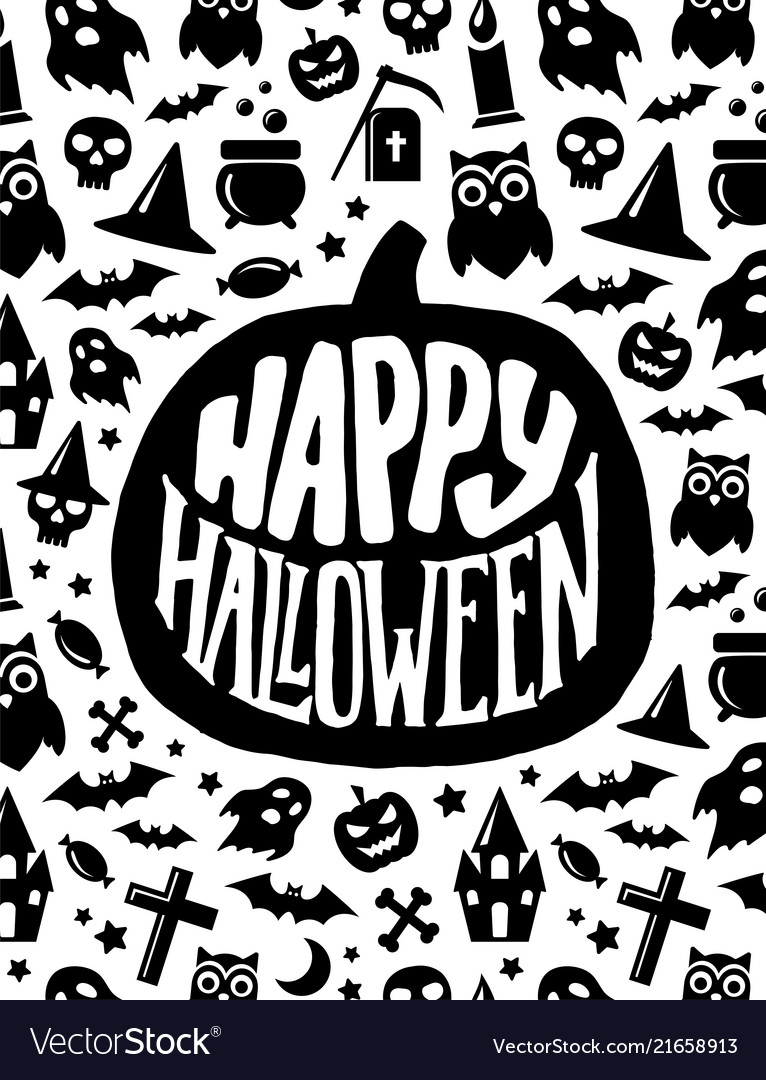 Happy Halloween Banner Scary Design Royalty Free Vector