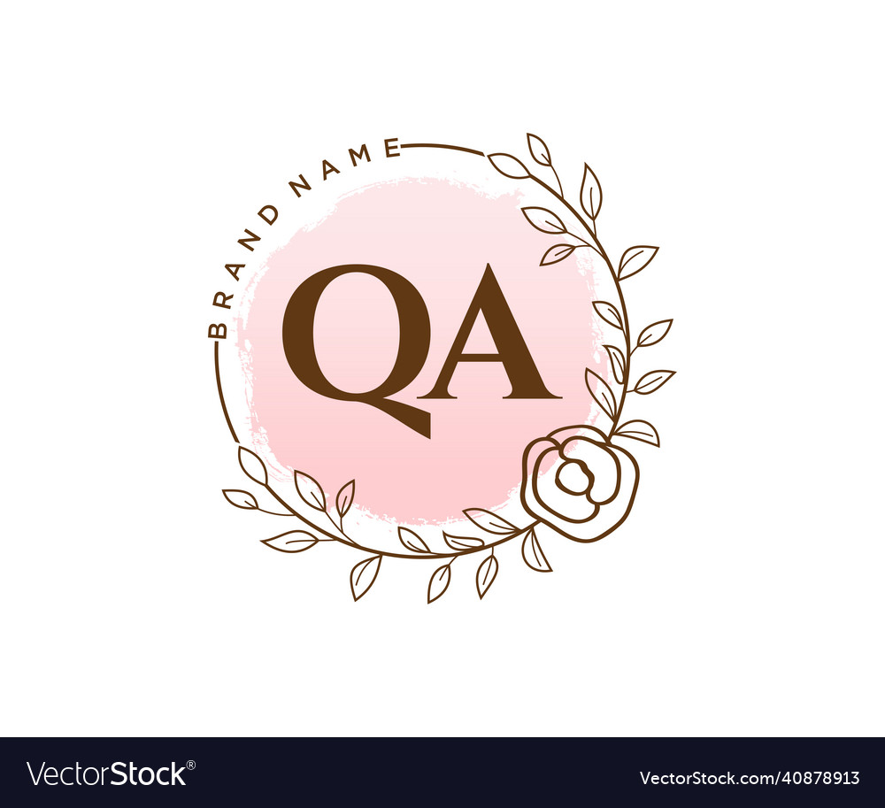 Initial qa feminine logo usable for nature salon