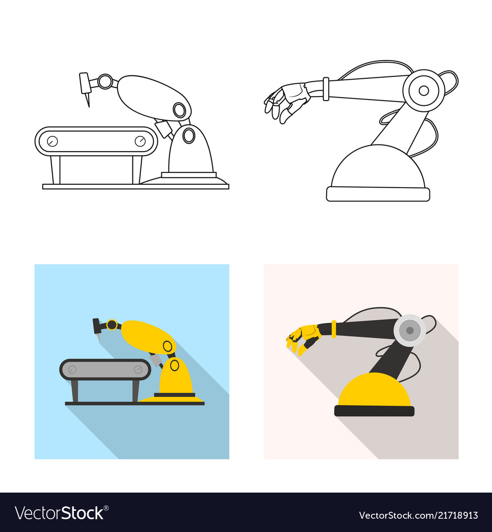 Isolated object of robot and factory sign