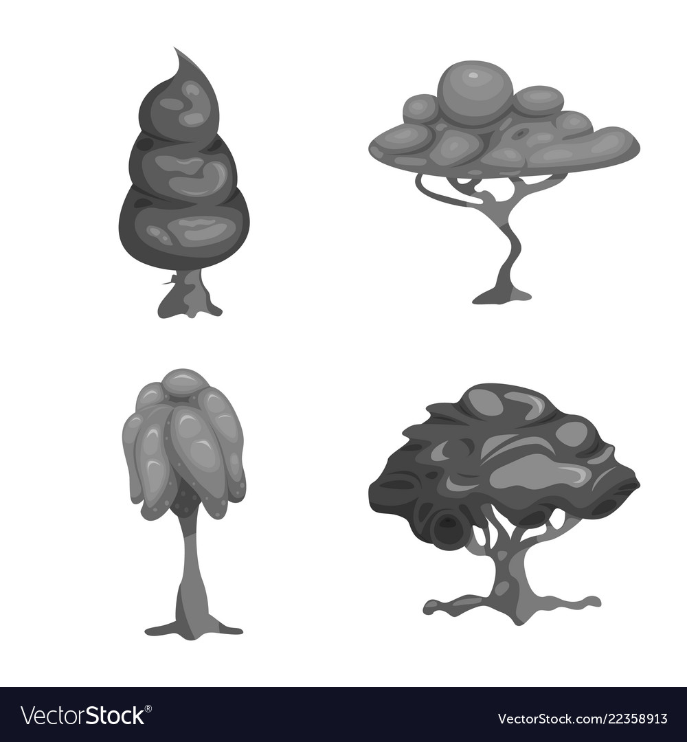 Isolated object of tree and nature sign