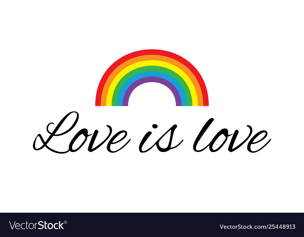 Lgbt banner with love is and rainbow Royalty Free Vector