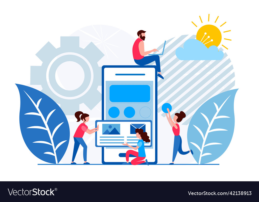 Mobile app interface startup online business ui