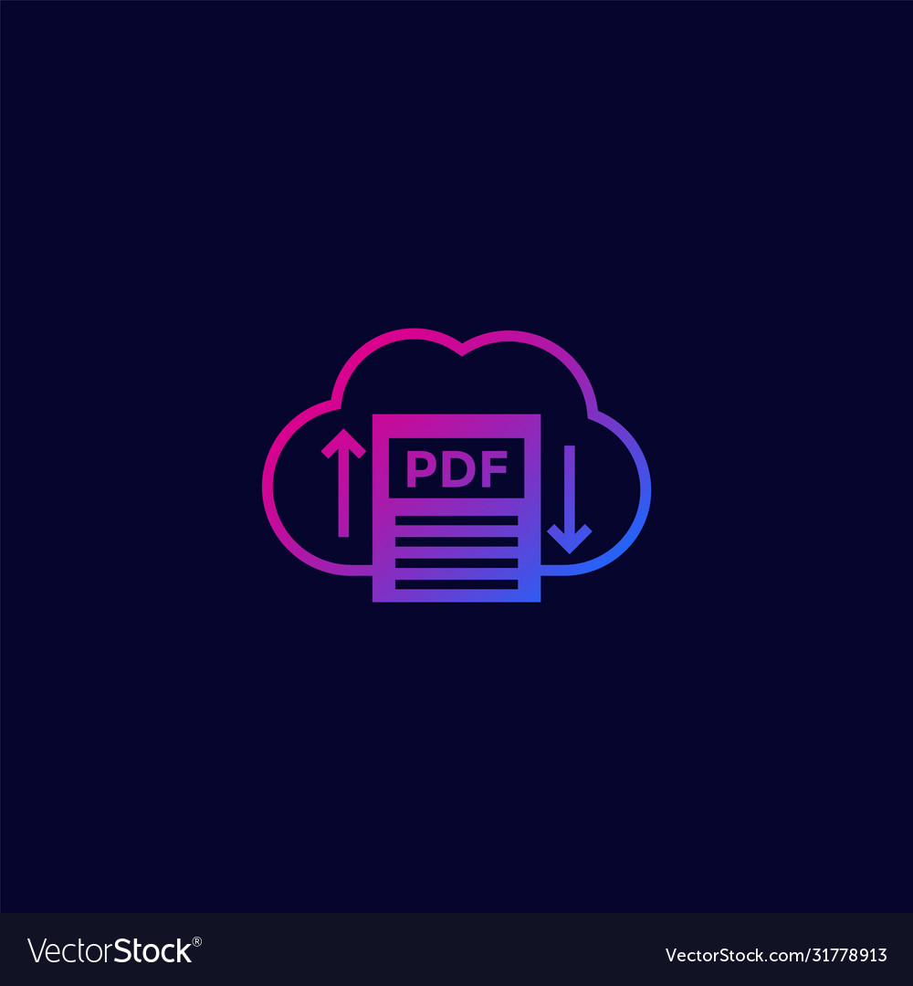 Pdf upload to cloud icon for web and apps