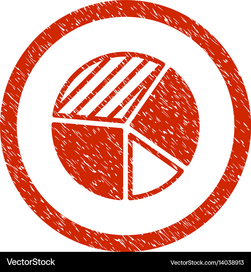 Pie chart rounded grainy icon Royalty Free Vector Image