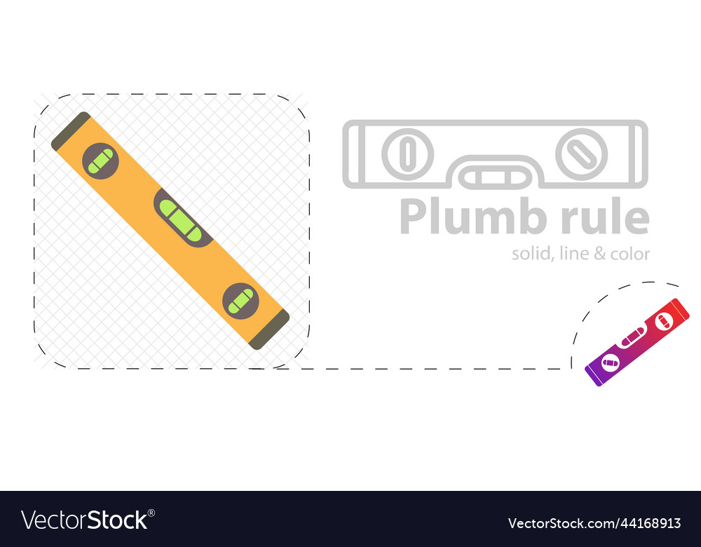 Plumb rule tool isolated flat line