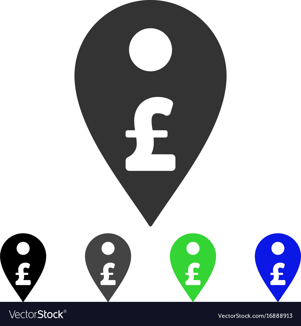 Pound map marker flat icon