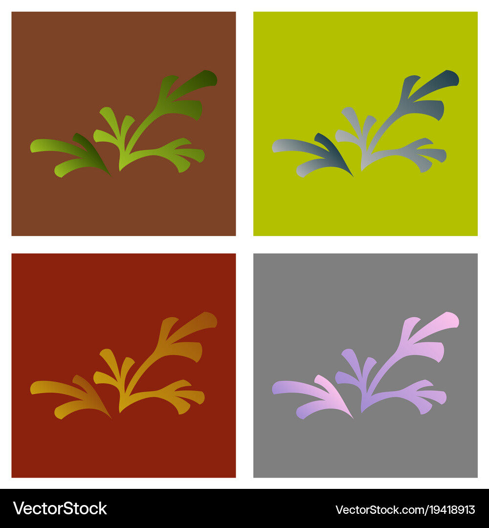 Set flat leaves logo template Royalty Free Vector Image