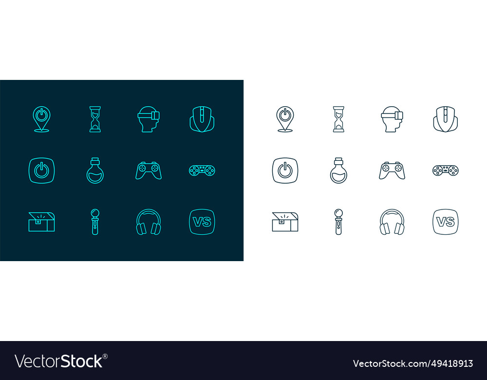 Set line computer mouse vr controller game vector image Set line computer mouse vr controller game
