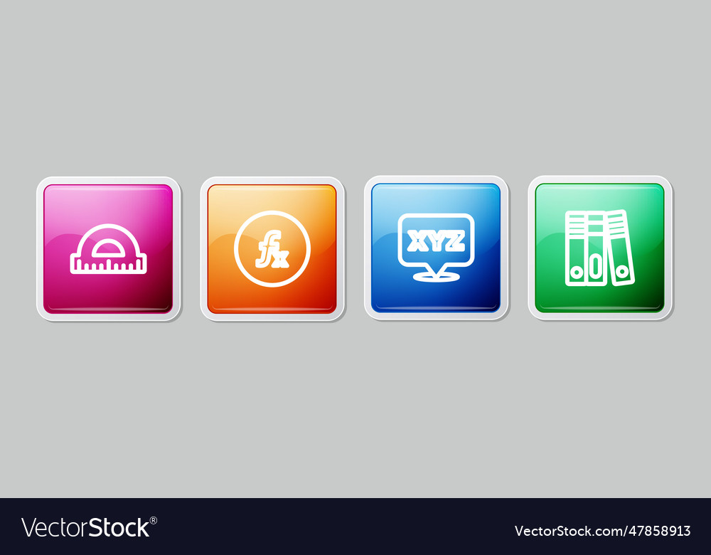 Set line protractor function mathematical symbol vector image Set line protractor function mathematical symbol