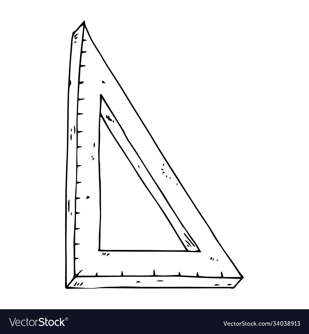 Triangle for geometry icon with a ruler Vector Image Triangle for geometry icon with a ruler