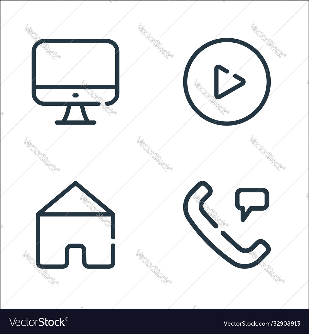 Ui master line icons linear set quality