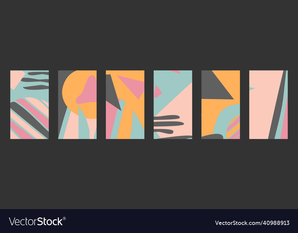 Vertical isolated background set 6 in 1 abstract vector image Vertical isolated background set 6 in 1 abstract