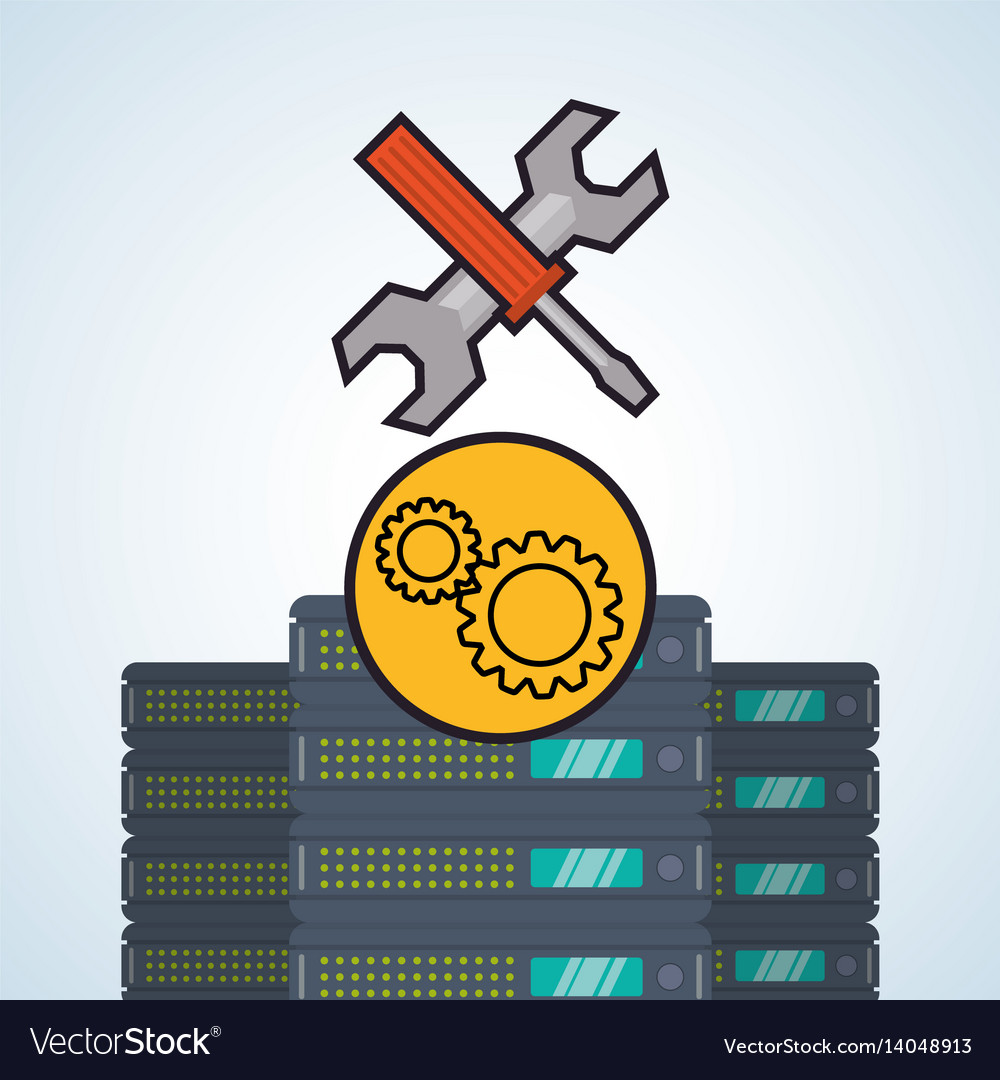 Web hosting design data center icon isolate