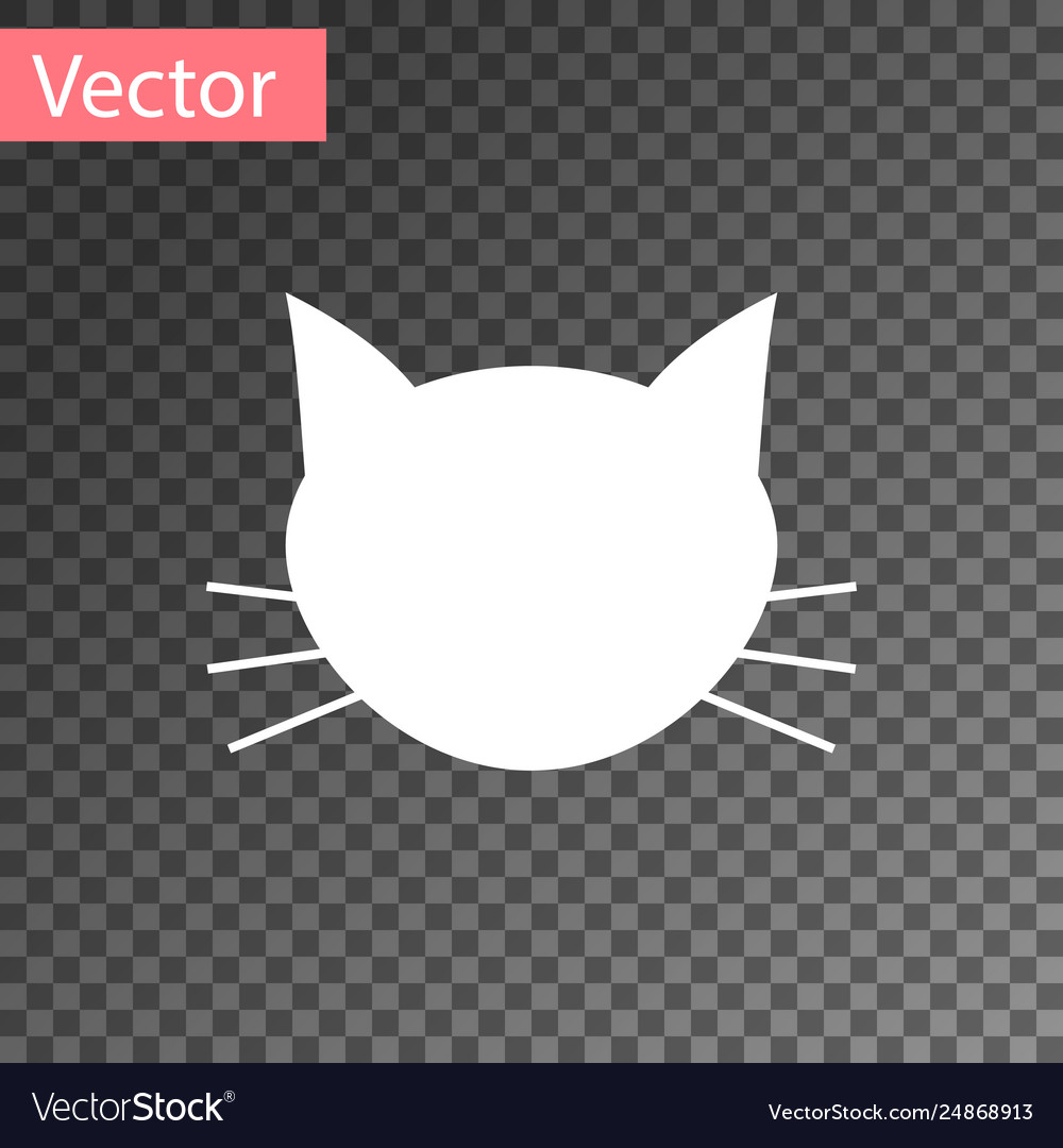 White cat icon isolated on transparent background Vector Image