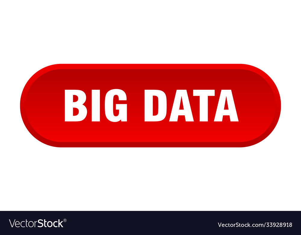 Big data button rounded sign on white background