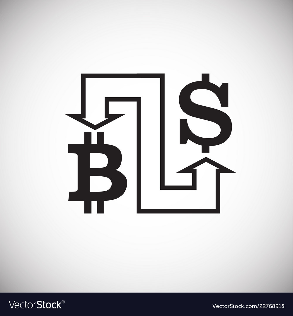 Bitcoin Conversion Dollar On White Background Vector Image