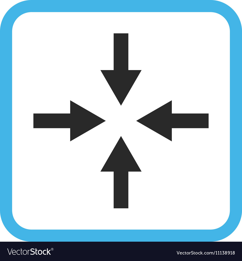 Compress arrows icon in a frame