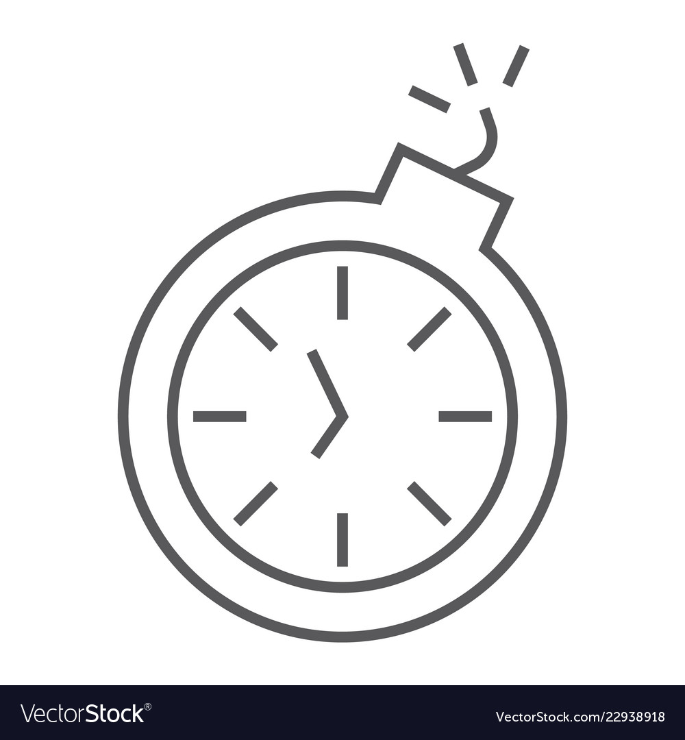 Deadline thin line icon time and clock stopwatch